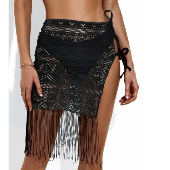 Smooth Fringed Sarongs Black / Women,* - Picture 4 of 4